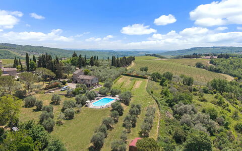 San Sano Retreat, Chianti Vineyard Views & Diving: Biens, Aliments, Aménagement Paysager, Hacienda, Eco Hôtel, Plantation, Villa, Ferme, Vue Du Ciel