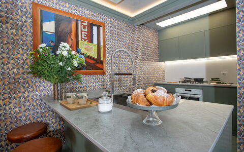 Belvedere Guastella B 4: Cuisine, Comptoir, Design Intérieur, Sol, Meubles, Éclairage, Sol, Tuile, Cabinetry, Domicile