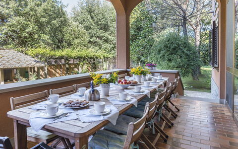 Villa Michelangelo 14: Meubles, Chaise, Table, Jardin, Domicile, Mobilier De Jardin, Table Cuisine Et Salle A Manger, Porche, Ombre, Biens