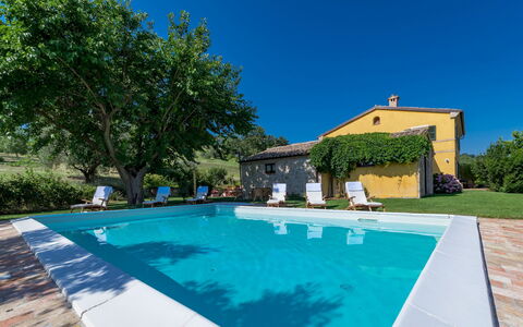 Casale Verdicchio 10+2: Bleu, Piscine, Biens, Ferme, Hacienda, Jardin, Arrière-Cour, Aménagement Paysager, Villa, Cour