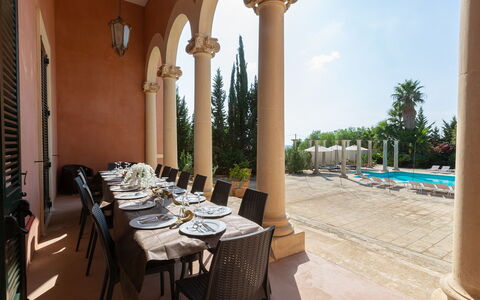 Villa Capozza 18+2: Meubles, Chaise, Colonne, Ombre, Hacienda, Mobilier De Jardin, Recours, Lustre, Cour, Piscine