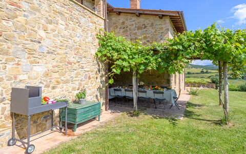 Podere Pomasciano 10: Tableau De Plein Air, Mobilier De Jardin, Table Cuisine Et Salle A Manger, Jardin, Ferme, Ombre, Arrière-Cour, Cour, Patio, Chaise