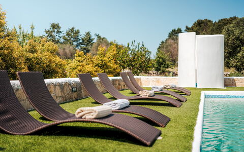 White Stone House 6+1: Mobilier De Jardin, Ombre, Jardin, Aménagement Paysager, Pelouse, Balancelle, Conception, Chaise Longue, Parc, Piscine
