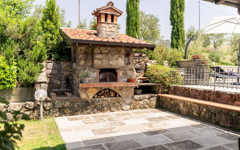 Villa Costanza 6: Roche, Jardin, Dalle, Brique, Aménagement Paysager, Arrière-Cour, Ombre, Structure En Plein Air, Patio