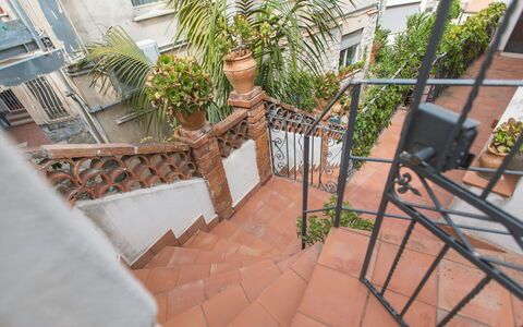 Attico Giafari 6: Balustrade, Escaliers, Balustre, Balcon, Le Fer, Métal, Pot De Fleur, Plante D'Appartement, Tache De Bois, Clôture