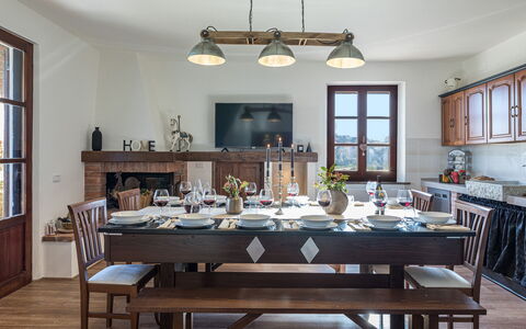 Casale Bella Vita 8+4: Meubles, Design Intérieur, Table, Salle À Manger, Sol, Bois, Table Cuisine Et Salle A Manger, Chaise, Pièce, Sol