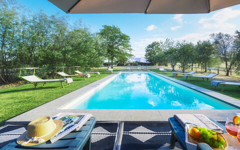 Casale Dell Oasi 12: Bleu, Piscine, Jardin, Aménagement Paysager, Biens, Pelouse, Recours, Ombre, Eco Hôtel, Mobilier De Jardin