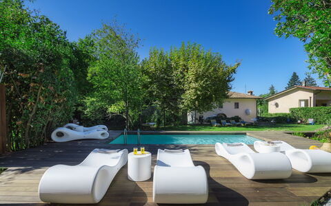 La Dama del Bosco 8+3: Meubles, Mobilier De Jardin, Composite, Ombre, Chaise, Jardin, Loisir, Confort, Recours, Eco Hôtel