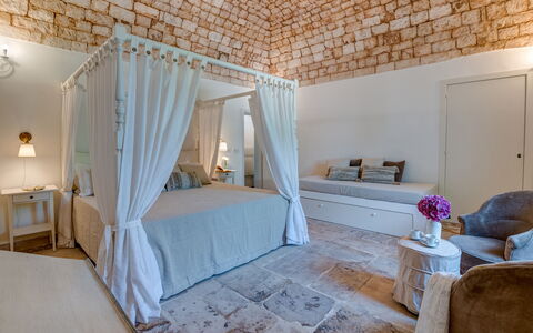 Masseria Profilo 8: Meubles, Design Intérieur, Mur, Sol, Sol, Plafond, Chambre, Éclairage, Lit, Pièce