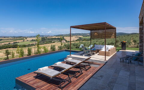 Casale the Place 6+2: Bleu, Piscine, Composite, Mobilier De Jardin, Balancelle, Biens, Chaise, Conception, Dur, Villa