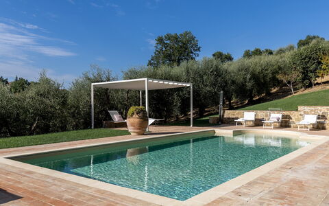 Villa Binetti 7: Piscine, Composite, Jardin, Caractéristique De L'Eau, Aménagement Paysager, Ombre, Biens, Recours, Arrière-Cour, Dalle