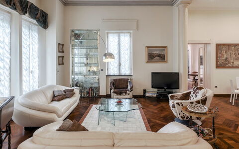 Villa Liberty Albisola 6+2: Meubles, Design Intérieur, Sol, Sol, Mur, Bois, Salon, Plafond, Canapé, Pièce