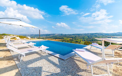 Casa Leonarda 8+2: Bleu, Piscine, Recours, Ville Resort, Cumulus, Mobilier De Jardin, Vue Du Ciel, Balancelle