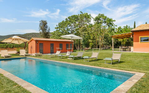 Casale Ansedonia 8+1: Piscine, Biens, Jardin, Ferme, Pelouse, Aménagement Paysager, Arrière-Cour, Parc, Hacienda, Eco Hôtel