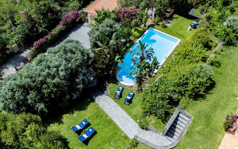 Villa Bambù 9+2: Bleu, Piscine, Recours, Arbuste, Jardin, Loisir, Eco Hôtel, Aménagement Paysager, Hacienda, Arrière-Cour