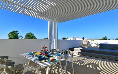Villa Il Melograno 4+2: Architecture, Ombre, Composite, Design Urbain, Mobilier De Jardin, Eco Hôtel, Balcon, Aménagement Paysager, Structure En Plein Air, Patio