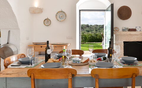 Trullo Luna 6+1: Meubles, Vaisselle, Table, Table Cuisine Et Salle A Manger, Chaise, Salle À Manger, Serveware, Design Intérieur, Vaisselle