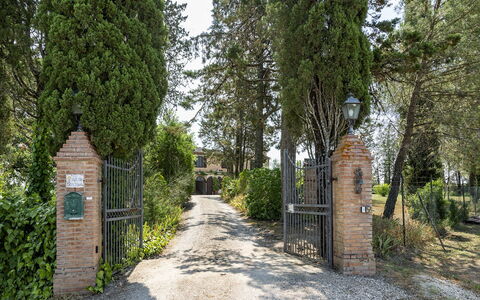 Podere Casanovina 12: Arbuste, Jardin, Porte, Biens, Allée, Aménagement Paysager, Hacienda, À Feuilles Persistantes, Clôture
