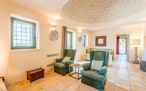 Trullo Magnifico 8: Mur, Design Intérieur, Sol, Plafond, Meubles, Sol, Éclairage, Pièce, Luminaire, Salon