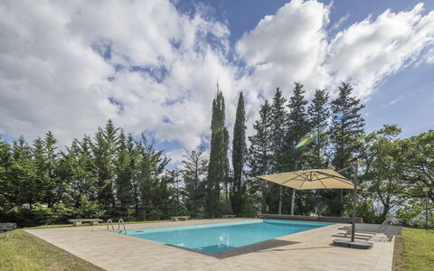 Casa Clara Pool, Casole Elsa, Monti: Bleu, Piscine, Ombre, Jardin, Aménagement Paysager, À Feuilles Persistantes, Mélèze, Eco Hôtel
