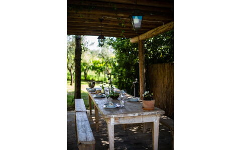 Villa degli Olivi: Plante, Table, Bâtiment, Bois, Ombre, Arbre, Tableau De Plein Air, Mobilier De Jardin, Faisceau, Porche